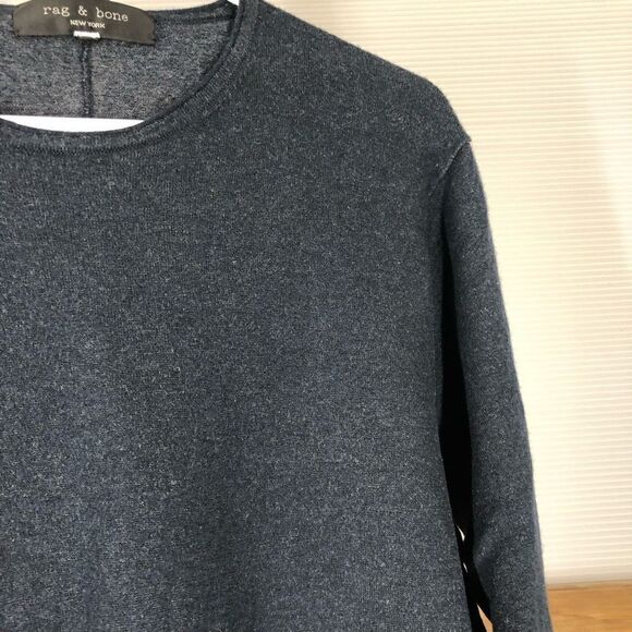 RAG &‎ BONE Merino Wool Blend Navy Blue Grey Sweater Sz M *no size label* - Picture 6 of 9